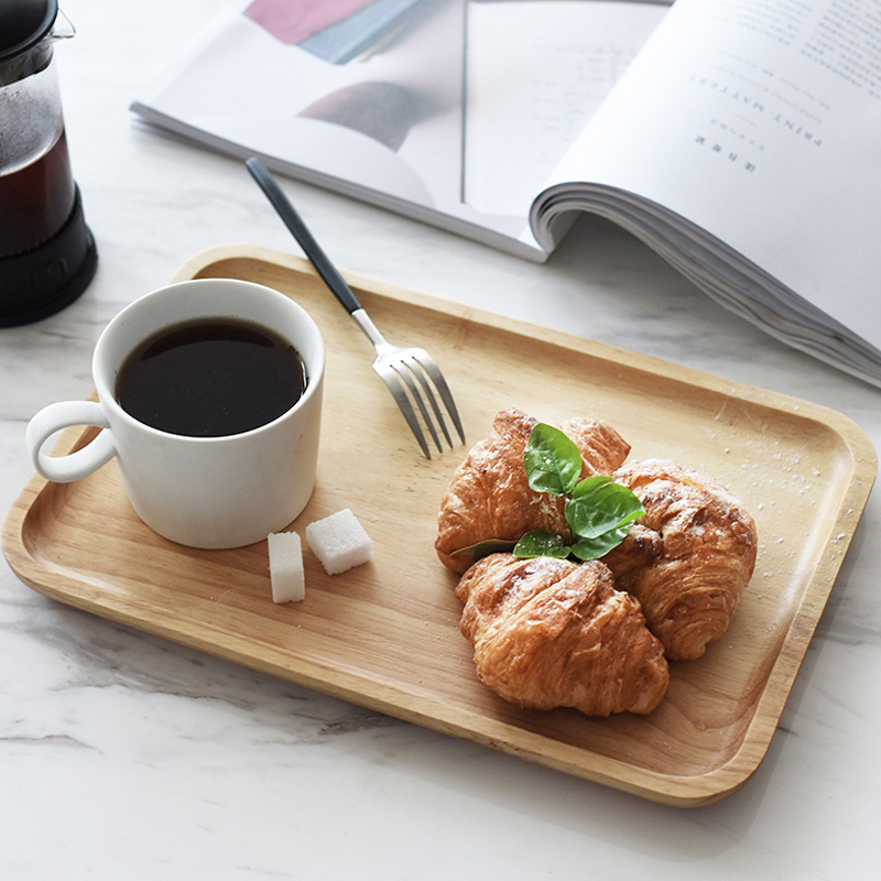 Food Platter Snacks - ถาดเสิร์ฟไม้ทรงสี่เหลี่ยม ถาดอาหาร ถาดผลไม้ ขนมหวาน ถาดเสิร์ฟกาแฟ ชา