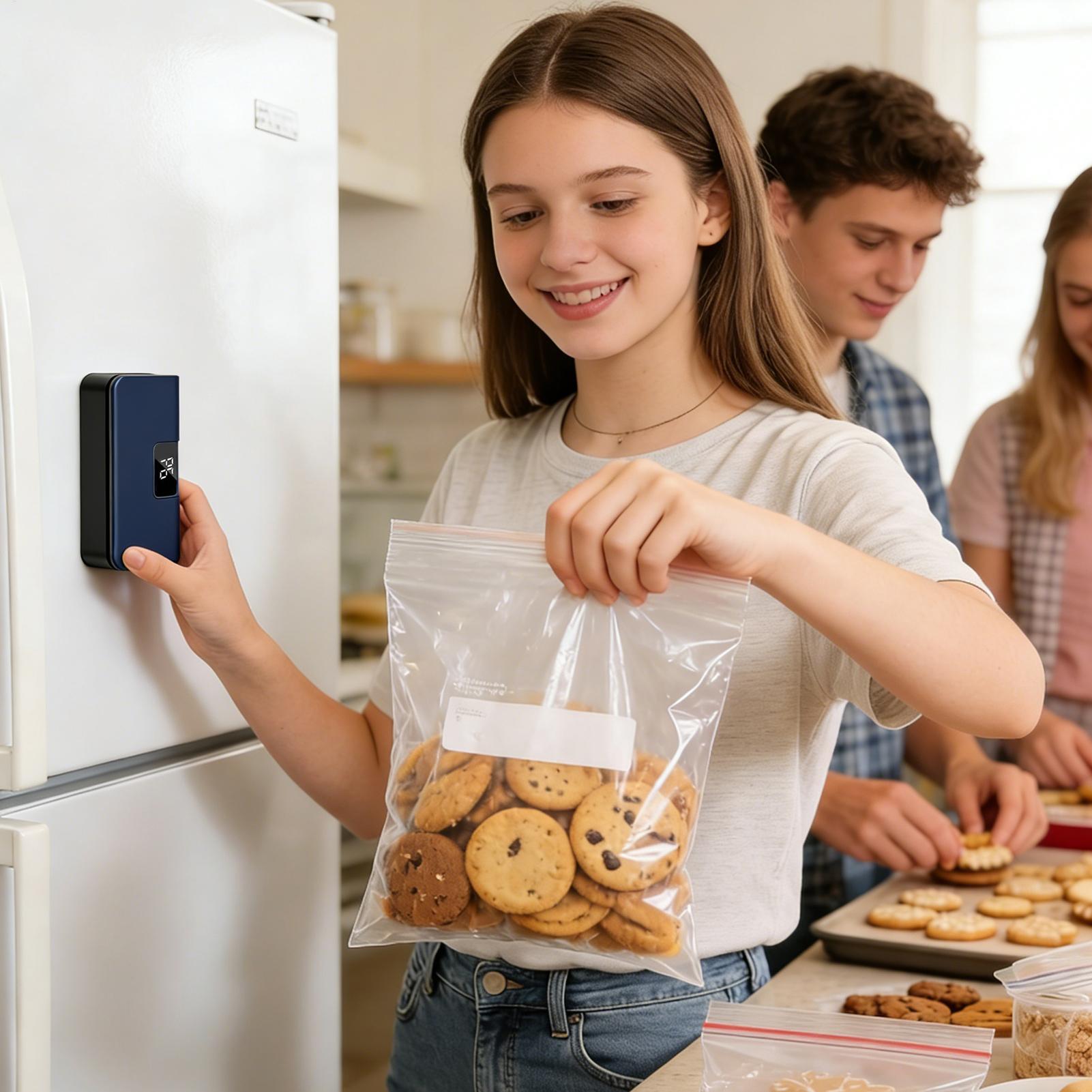 Food Prep Snacks - เครื่องซีลถุงขนาดเล็กแบบพกพา พร้อมจอ LED แสดงผล 6 ระดับ