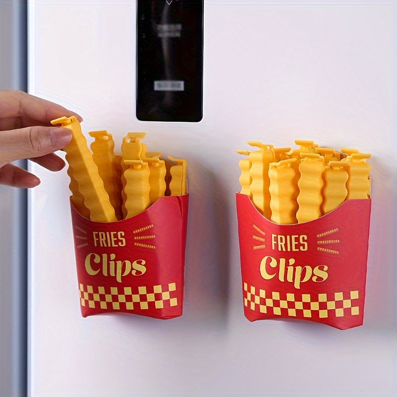 Food Snacks Packets - คลิปหนีบปิดถุงเฟรนช์ฟรายส์แบบสร้างสรรค์ 12 ชิ้น สำหรับปิดถุงขนม ซองเครื่องปรุง ของใช้ในครัว