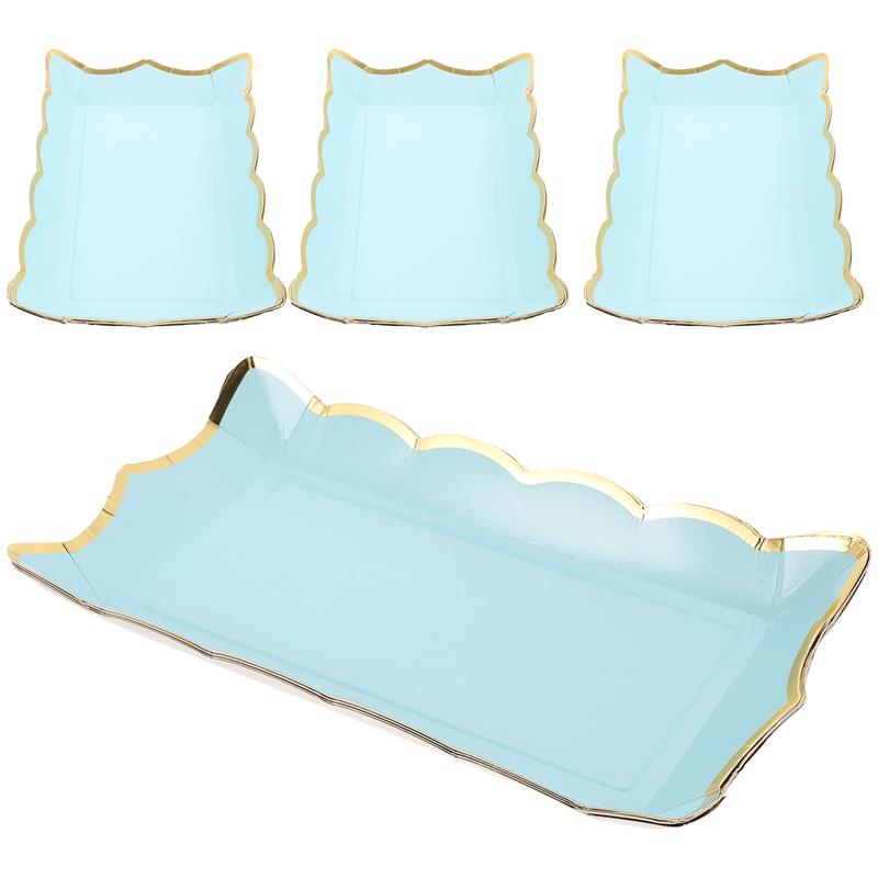 Food Platter Snacks - 4pcs Disposable Serve ถาดอาหารเสิร์ฟ Platter ผลไม้เค้กเสิร์ฟถาดอาหารคอนเทนเนอร์สําหรับงานแต่งงานบุฟเฟ่ต์ขนมขนมขบเคี้ยว