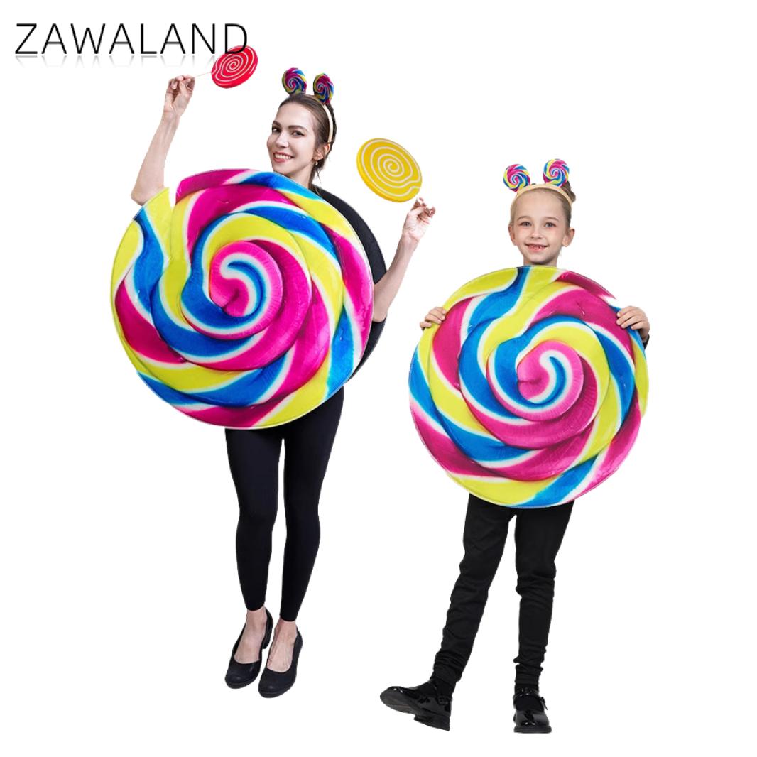 Food Giant Snacks - ซาวาแลนด์ยักษ์ตลกอมยิ้มฮาโลวีนเครื่องแต่งกายแม่ลูกสาวชุดคอสเพลย์ขนมชุดของว่างอาหารปาร์ตี้แต่งตัว