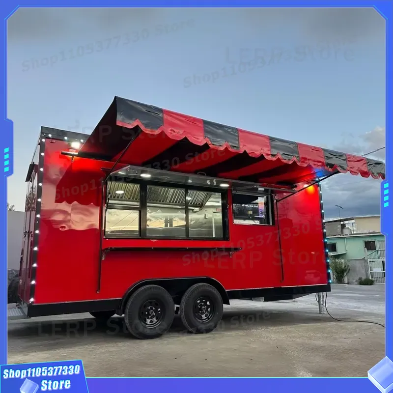 Fast Food With Snacks - รถพ่วงขายอาหารเคลื่อนที่มาตรฐาน EPA สำหรับไอศกรีม ขนมขบเคี้ยว อาหารจานด่วน ร้านอาหารเชิงพาณิชย์
