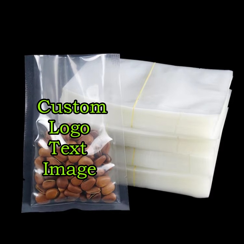 Food Snacks Brands - ถุงพลาสติกใสแบบเปิดด้านบน 100 ชิ้น สำหรับ DIY พิมพ์โลโก้แบรนด์
