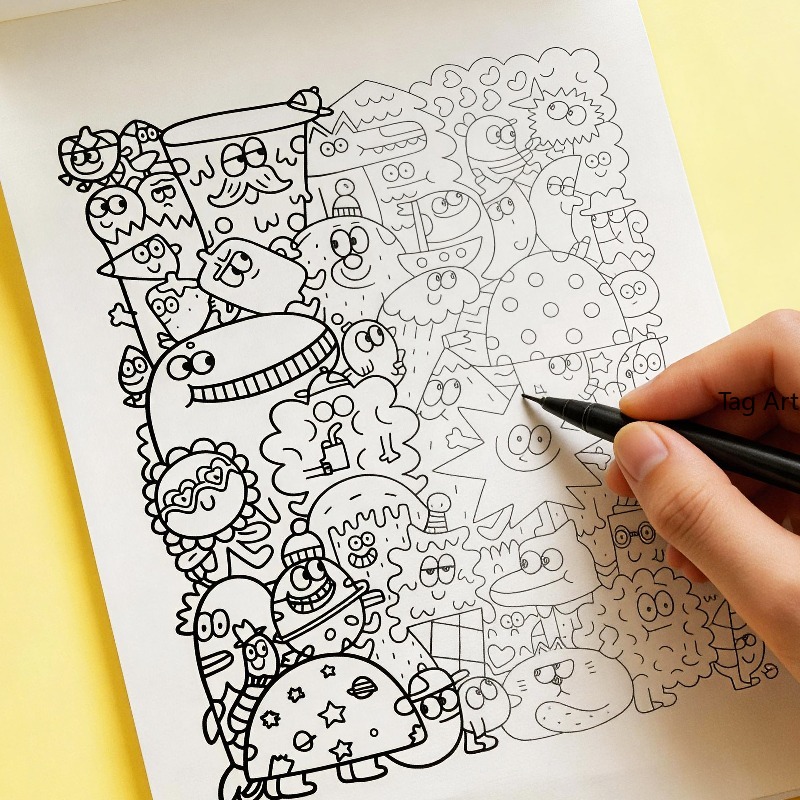 Food Snacks Coloring Book - หนังสือภาพบรรเทาความวิตกกังวล, สมุดภาพวาดลายเส้น, ไดโนเสาร์/สัตว์ประหลาด/อาหารและธีมอื่นๆ, สมุดระบายสีสร้างสรรค์