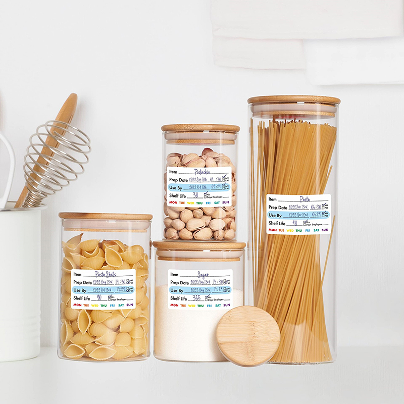 Food Snacks Label - 300 PCS/ม้วนห้องครัววันที่อาหารสติกเกอร์เครื่องเขียนสติกเกอร์ขนมขบเคี้ยว Candy Storage วันหมดอายุป้าย Self-Adhesive