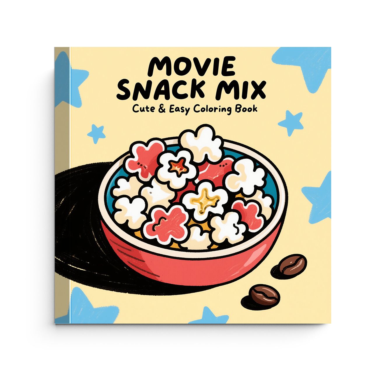 Food Snacks Coloring Book - ชุดขนมขบเคี้ยวสำหรับดูหนัง ชามป๊อปคอร์น ขนมโรงหนัง อาหารง่ายๆ สมุดระบายสี