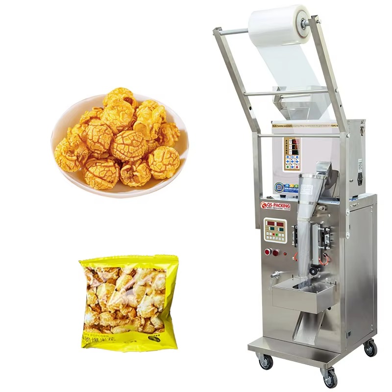 Food Snacks Label - เครื่องบรรจุเม็ดแบบอัตโนมัติสำหรับป๊อปคอร์น ขนมขบเคี้ยว ติดฉลาก ปิดผนึก ถุงขนาดเล็ก ถุงขนาดใหญ่