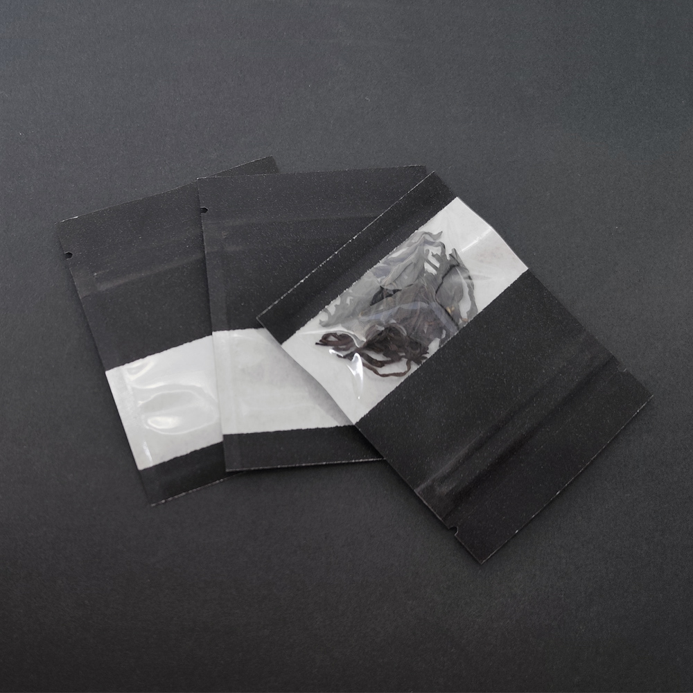 Food Snacks Packets - 100 ชิ้นสีดํา Reclosable กระดาษคราฟท์อาหารขนมขบเคี้ยวกระเป๋าซิปล็อค Self Seal