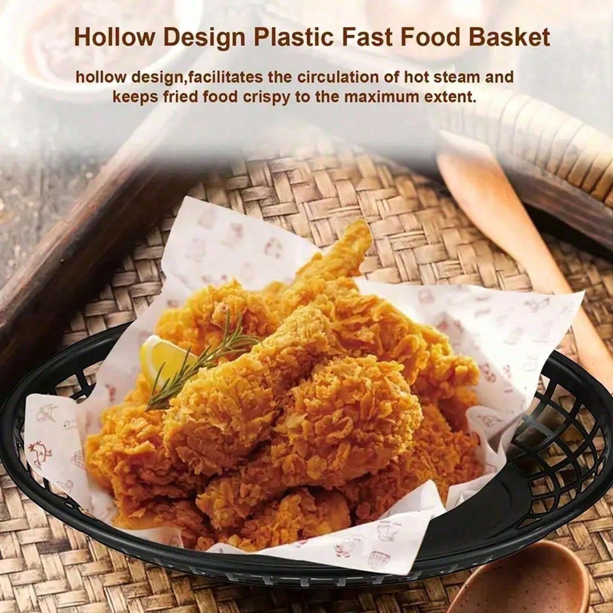 ตะกร้าพลาสติกทรงรี 10 ใบ, ถาดใ - Fast Food With Snacks บทวิจารณ์และราคา