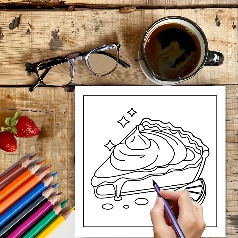 สมุดระบายสีอาหารและขนมง่ายๆ สำ - Food Snacks Coloring Book บทวิจารณ์และราคา