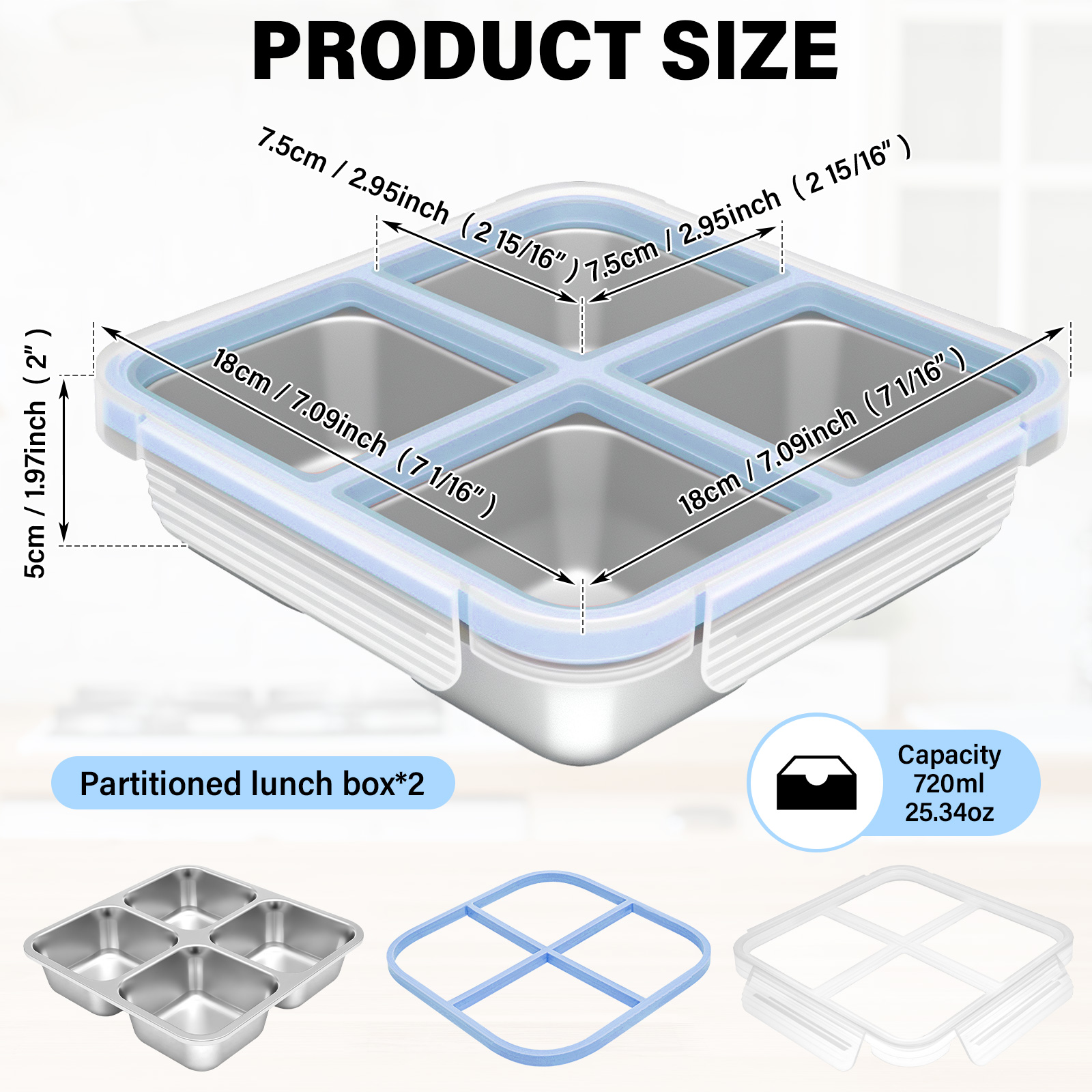 กล่องใส่ขนมสแตนเลส 2 ชิ้น พร้อ - Food Prep Snacks บทวิจารณ์และราคา