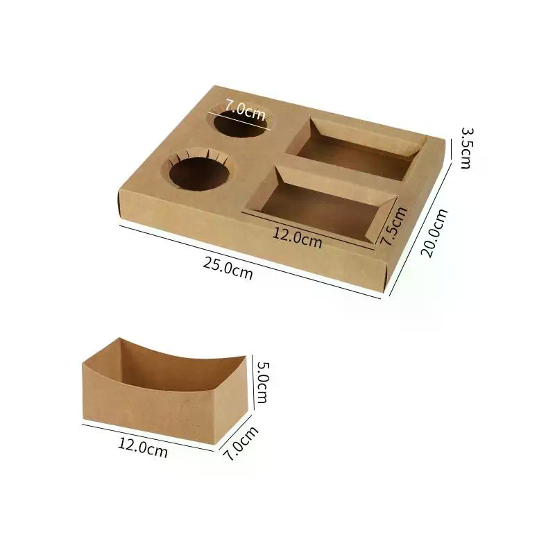 10 ชิ้นกระดาษคราฟท์กล่องอาหารป - Food Snacks For Picnic บทวิจารณ์และราคา