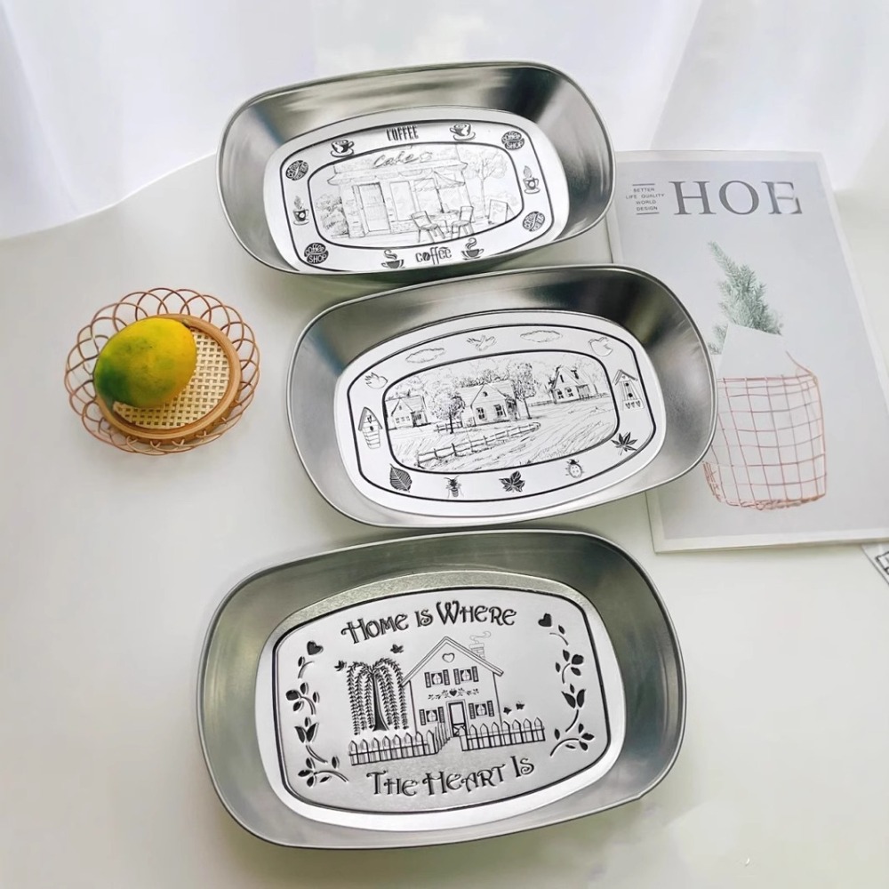 ถาดเหล็กสไตล์วินเทจอเมริกัน 2  - Food Snacks For Picnic บทวิจารณ์และราคา