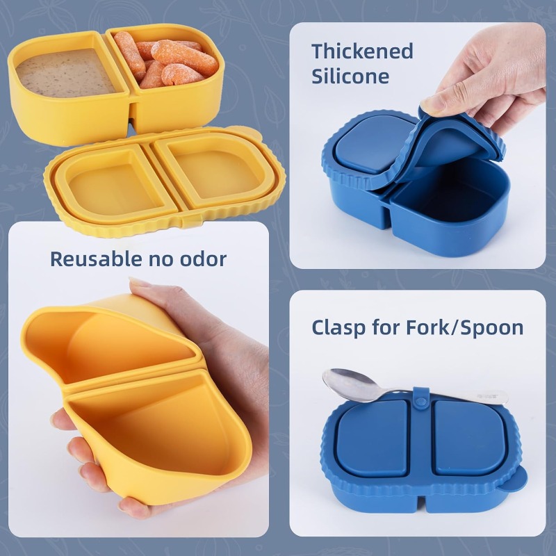 ภาชนะใส่ขนมซิลิโคนแบบใช้ซ้ำได้ - Food Snacks For Picnic บทวิจารณ์และราคา