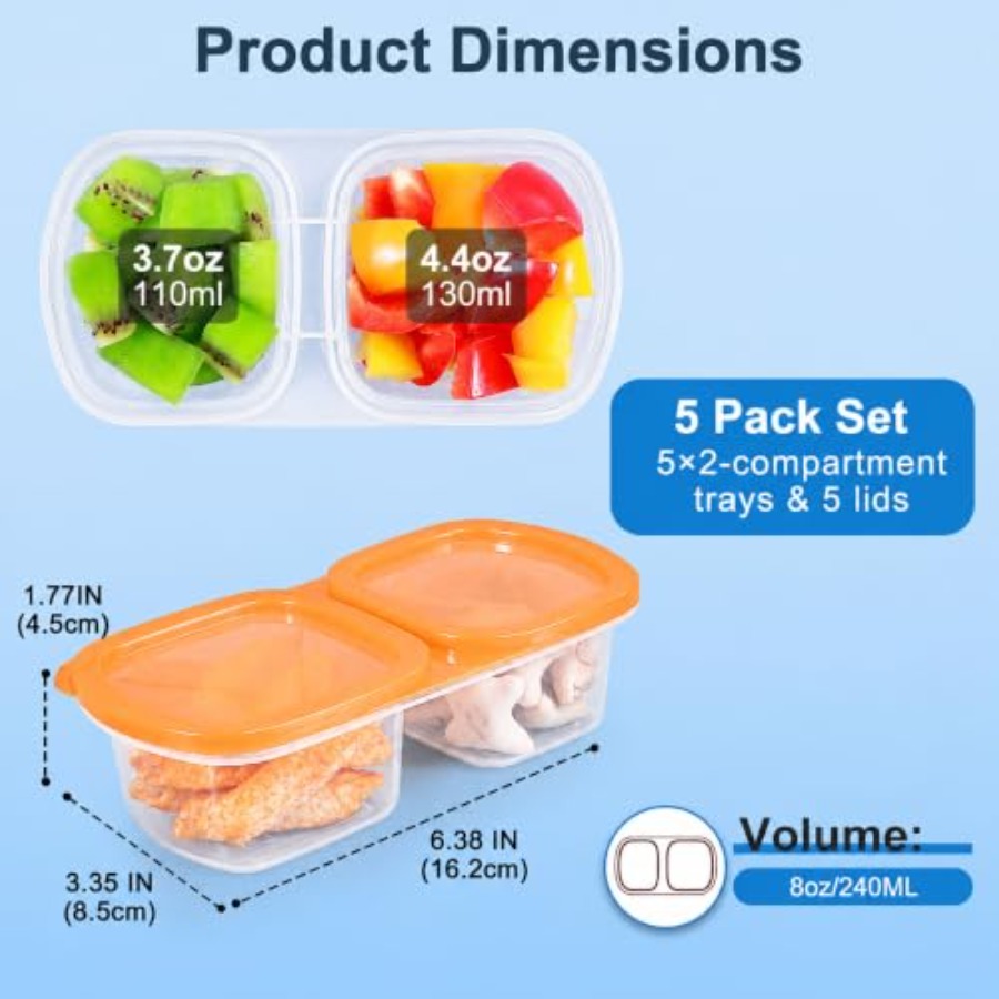 ชุดกล่องใส่อาหารว่างแบบใช้ซ้ำไ - Food Prep Snacks บทวิจารณ์และราคา