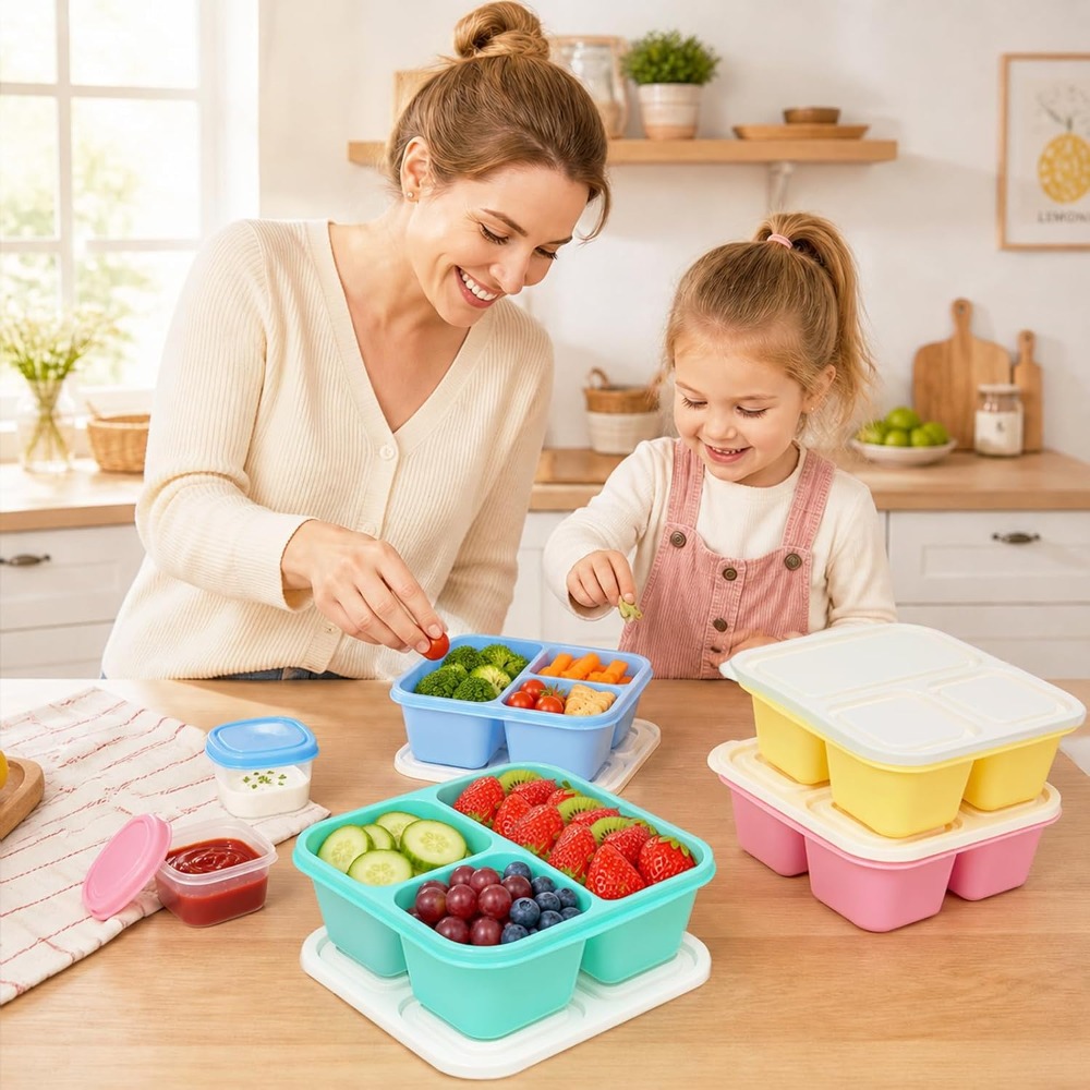 กล่องอาหารเบนโตะ 3 ช่องสำหรับผ - Food Prep Snacks บทวิจารณ์และราคา