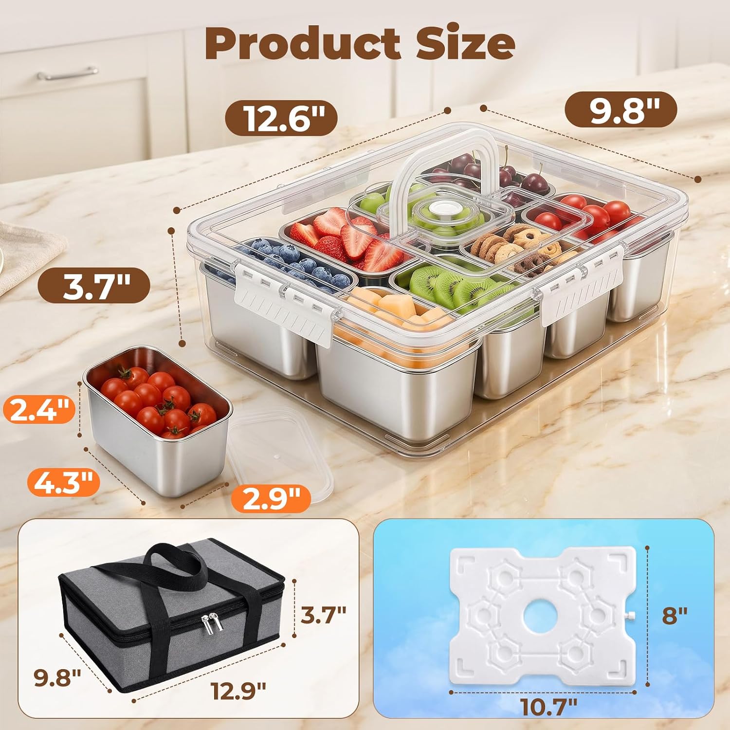 กล่องใส่ของว่างพร้อมแผ่นเก็บคว - Food Platter Snacks บทวิจารณ์และราคา