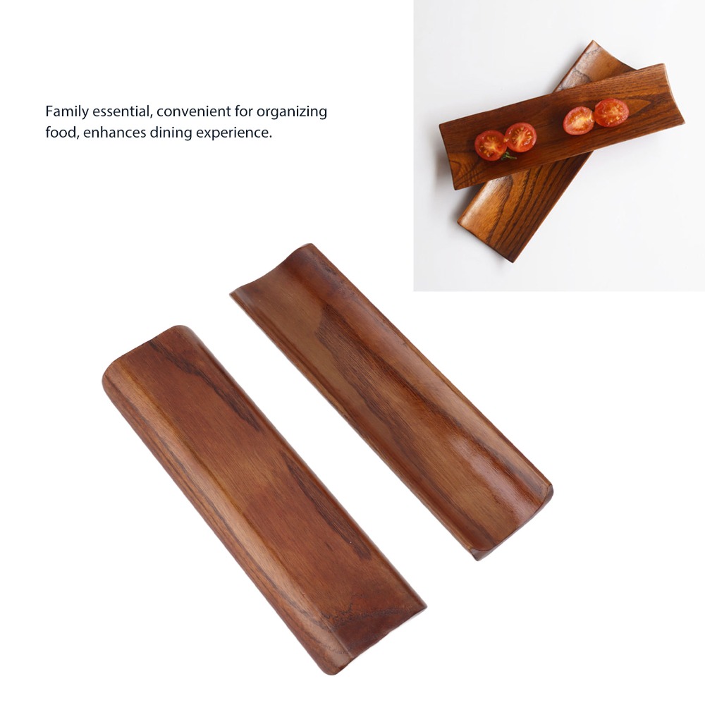 2PCS จานเสิร์ฟ จานซูชิไม้ สไตล - Food Platter Snacks บทวิจารณ์และราคา