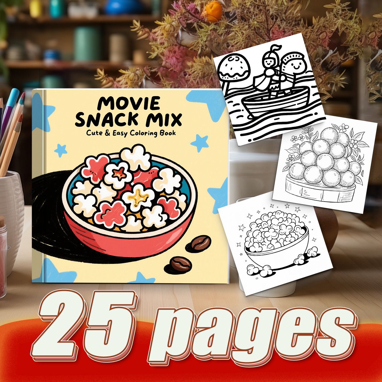 ชุดขนมขบเคี้ยวสำหรับดูหนัง ชาม - Food Snacks Coloring Book บทวิจารณ์และราคา