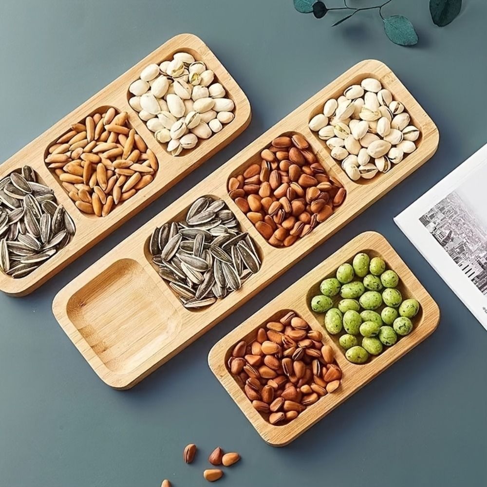 ถาดเสิร์ฟขนมแบ่งช่องทำจากไม้ไผ - Food Platter Snacks บทวิจารณ์และราคา