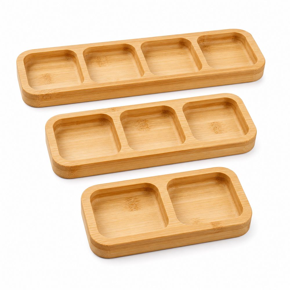 ถาดเสิร์ฟขนมแบ่งช่องทำจากไม้ไผ - Food Platter Snacks บทวิจารณ์และราคา