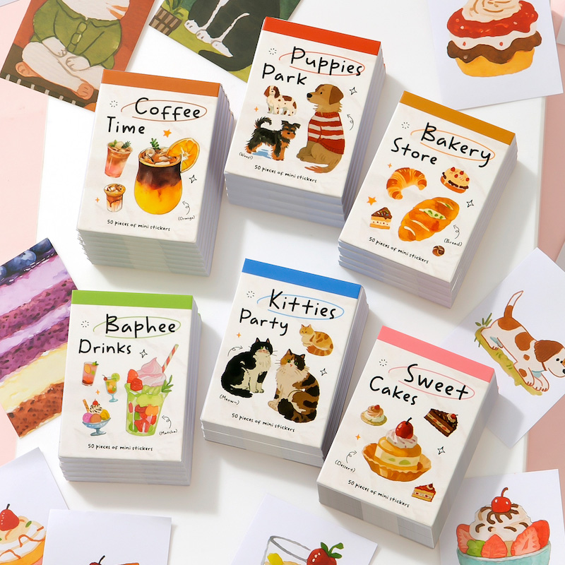 สมุดสติกเกอร์ขนาดพกพา ธีมอาหาร - Junk Food Snacks บทวิจารณ์และราคา