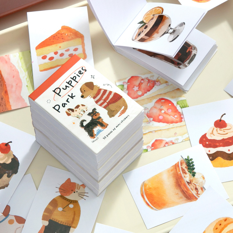สมุดสติกเกอร์ขนาดพกพา ธีมอาหาร - Junk Food Snacks บทวิจารณ์และราคา