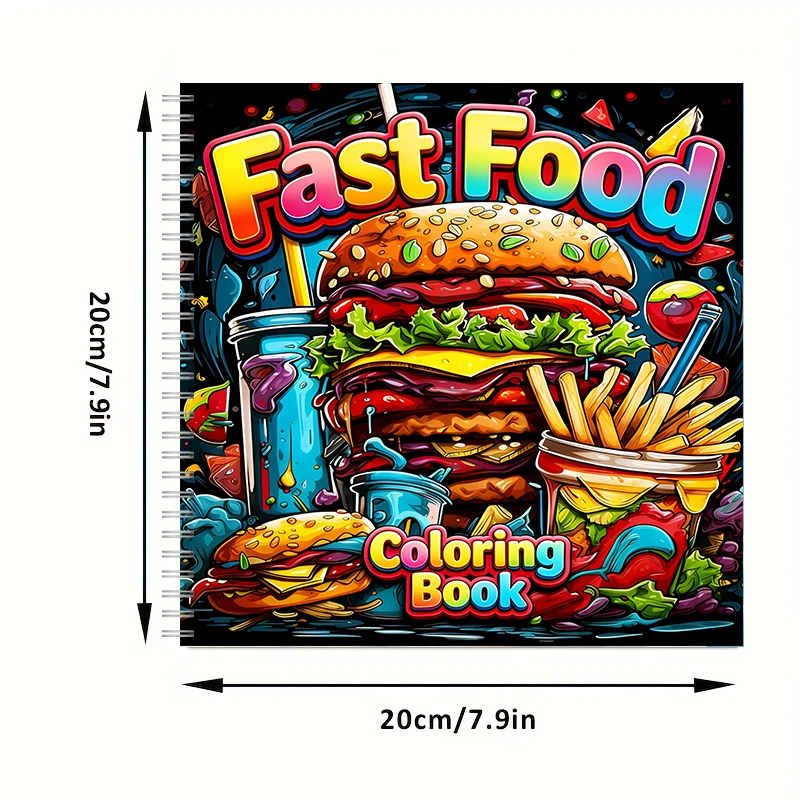 สมุดระบายสีอาหารจานด่วนสำหรับผ - Food Snacks Coloring Book บทวิจารณ์และราคา