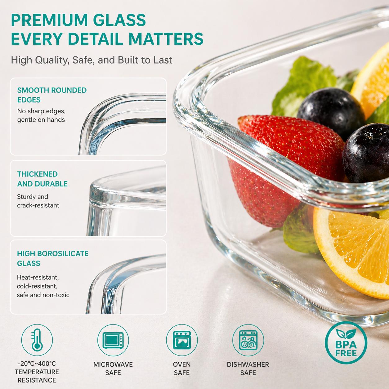 ชุดกล่องเก็บอาหารแก้วโบโรซิลิเ - Food Prep Snacks บทวิจารณ์และราคา