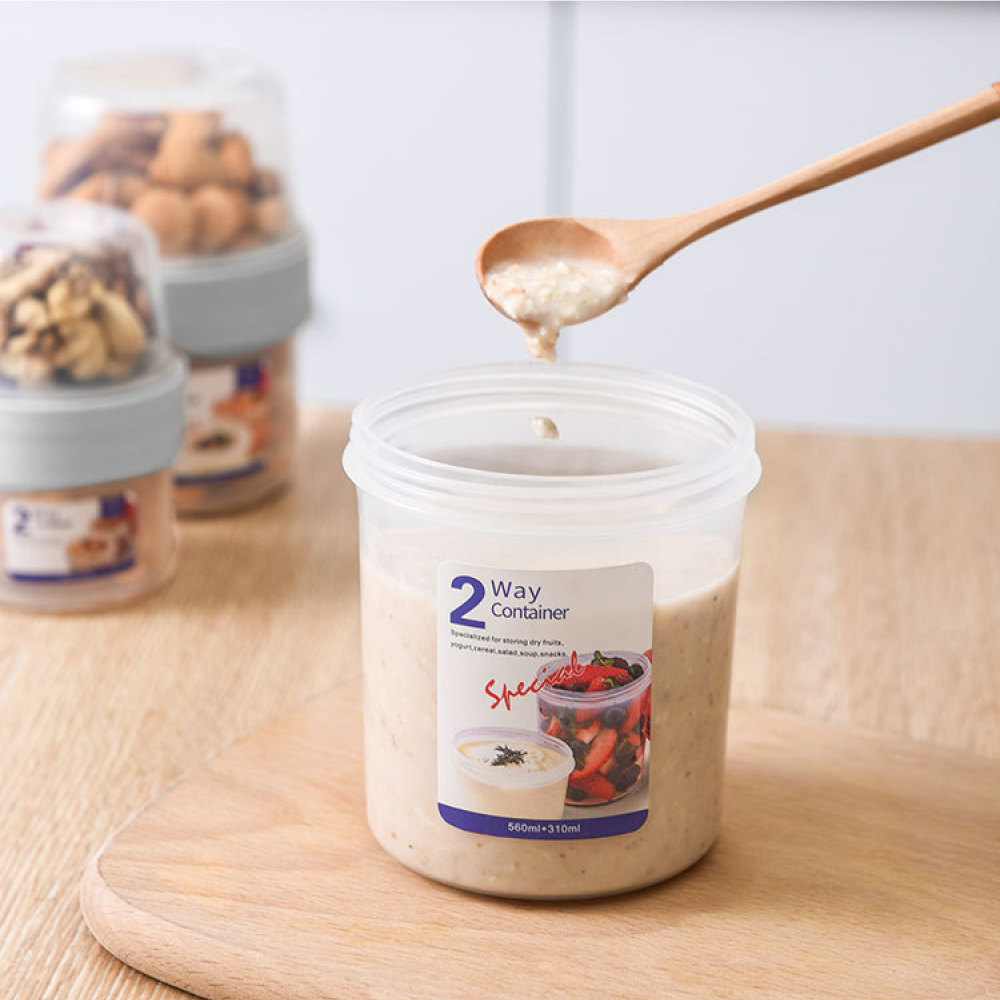 กล่องใส่อาหารสองชั้นป้องกันการ - Food Prep Snacks บทวิจารณ์และราคา